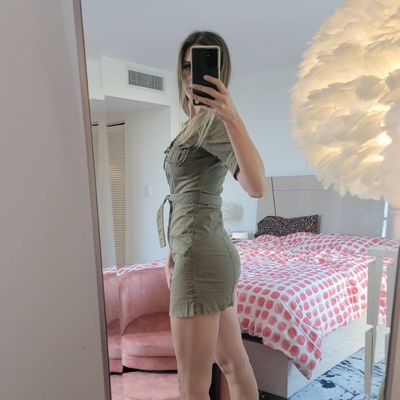 COPY - Guess Military Sexy Stretch like Denim Vintage Dress - Picture 4 of 10